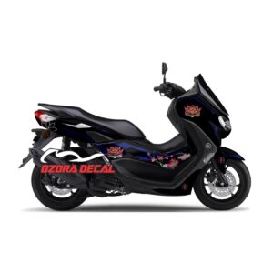 Sticker Decal Yamaha Nmax Black Flowers