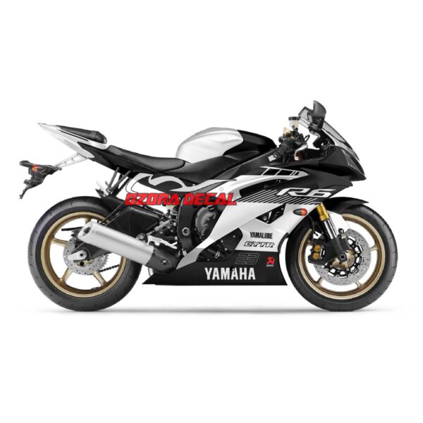 Sticker Decal Yamaha R6 Black and white
